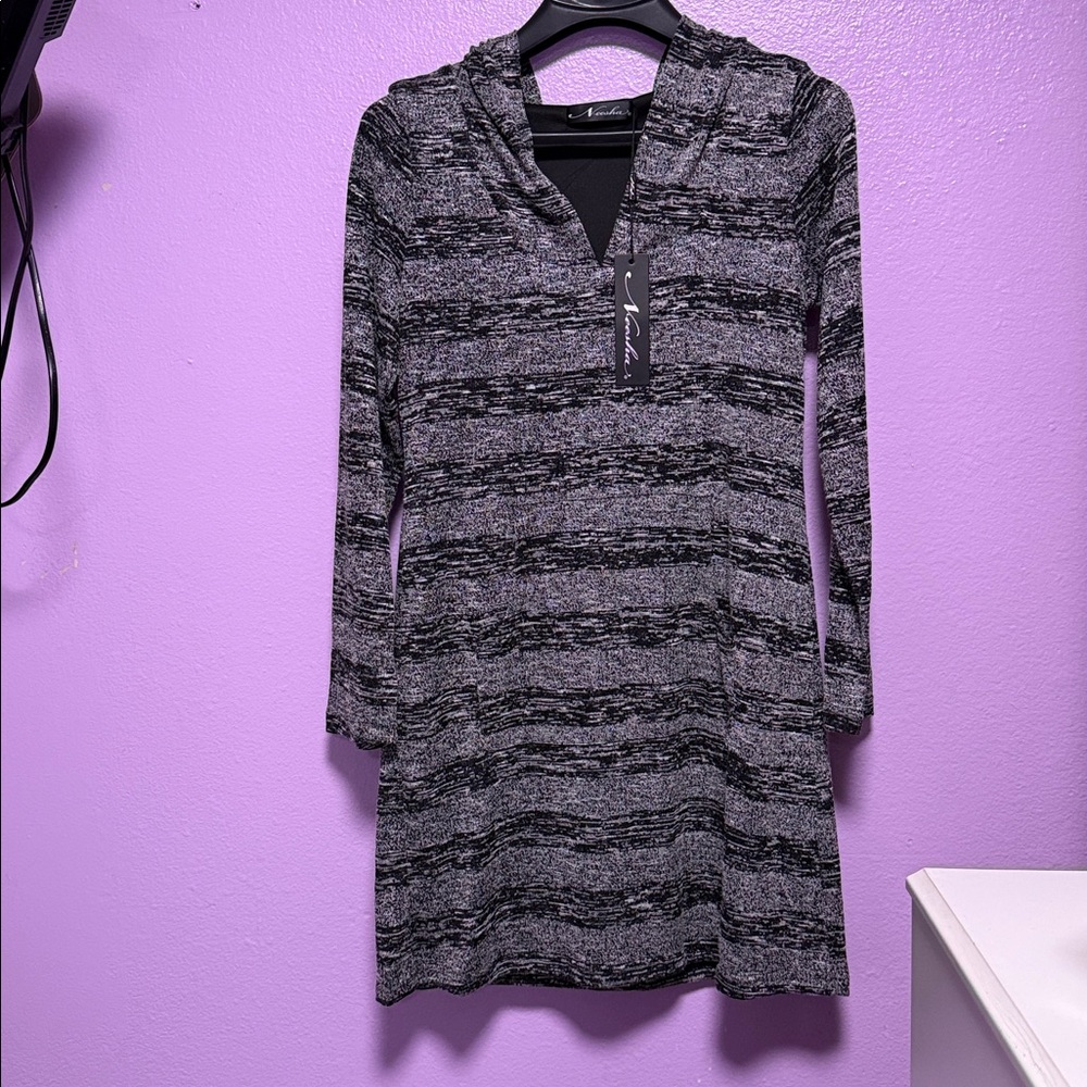 Gray Striped Women's Dress